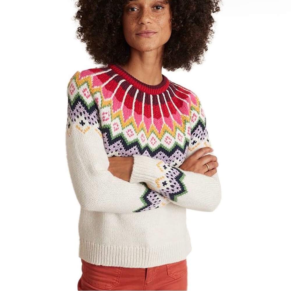 Marine Layer wool alpaca cotton blend L&F Fairisle Sweater EUC - Picture 3 of 10